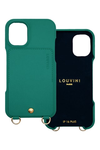 Coque en cuir iPhone 16 Plus - Vert émeraude