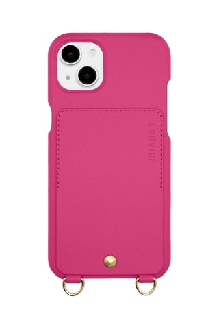 Coque en cuir iPhone 14 Plus/15 Plus - Fuchsia