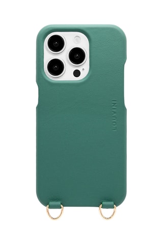 Coque MagSafe iPhone 12/12 Pro en cuir - Vert émeraude