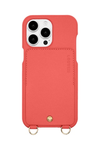 Coque iPhone 14 Pro Max en cuir - Saumon