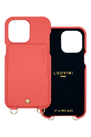 Coque iPhone 14 Pro Max en cuir - Saumon