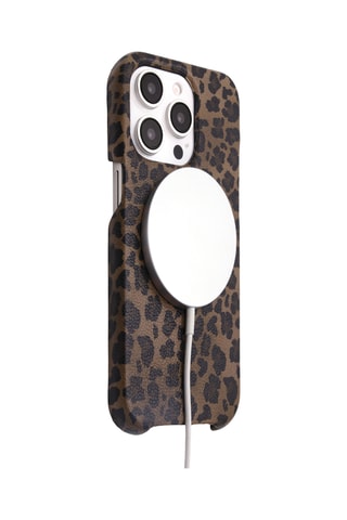 Coque MagSafe en cuir iPhone 14 Plus/15 Plus - Marron