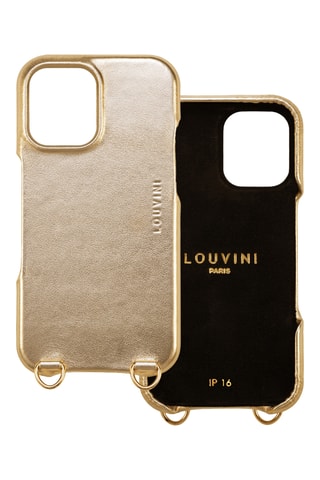 Coque MagSafe en cuir iPhone16 - Doré