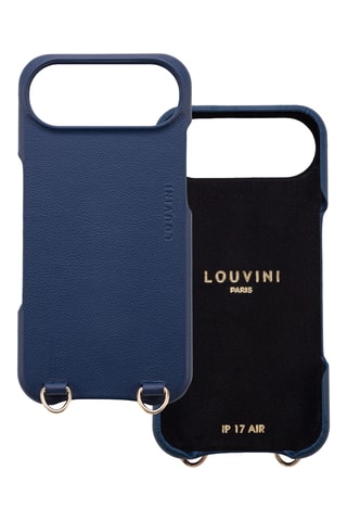Coque MagSafe en cuir iPhone 17 Air - Bleu marine