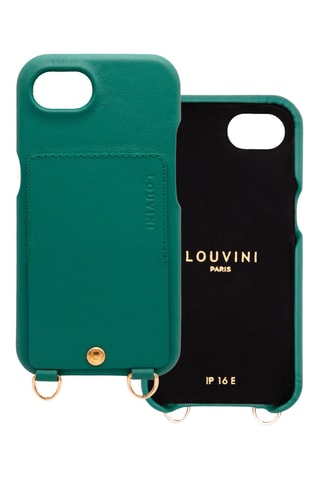 Coque MagSafe en cuir iPhone 16e/17e - Vert émeraude