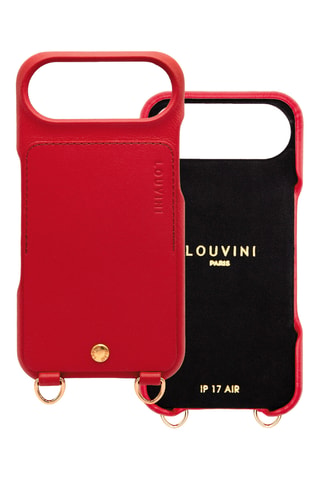 Coque en cuir iPhone 17 Air - Rouge
