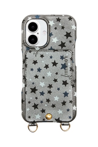 Coque en cuir iPhone 16 - Argenté