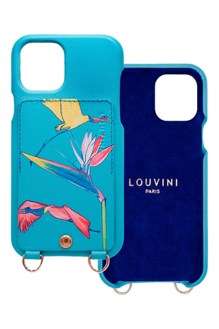 Coque en cuir iPhone 13 - Turquoise
