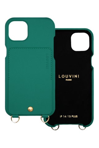 Coque en cuir iPhone 14 Plus/15 Plus - Vert émeraude