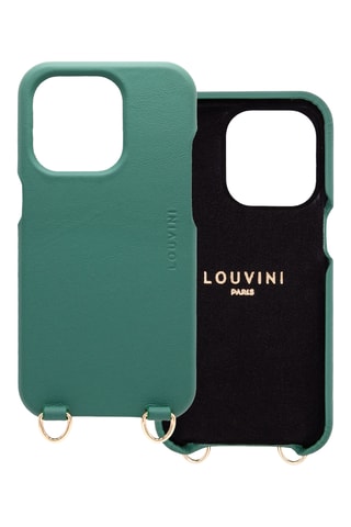 Coque MagSafe iPhone 14 Pro en cuir - Vert émeraude
