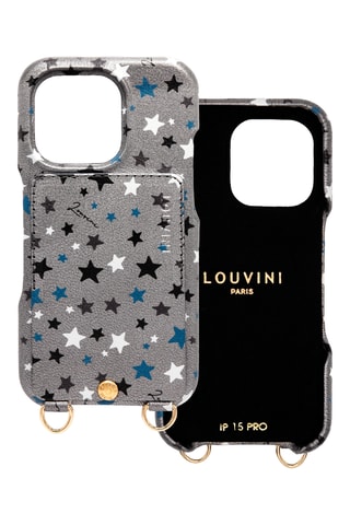 Coque en cuir iPhone 15 Pro - Argenté