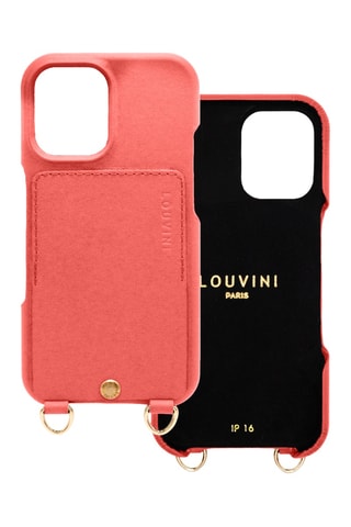 Coque en cuir iPhone 16 - Corail