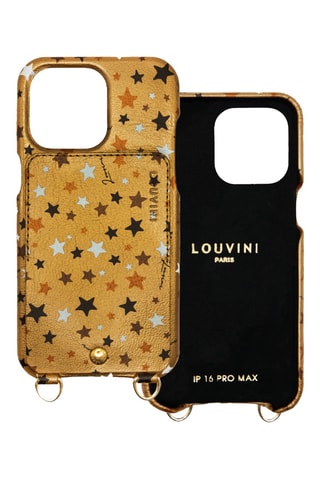 Coque iPhone 16 Pro Max en cuir - Doré