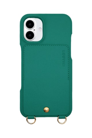 Coque en cuir iPhone 16 - Vert émeraude