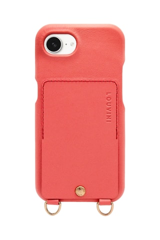Coque MagSafe en cuir iPhone 16e/17e - Corail