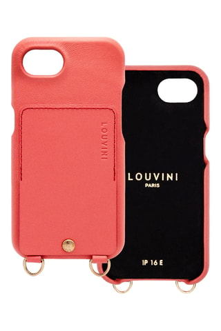 Coque MagSafe en cuir iPhone 16e/17e - Corail
