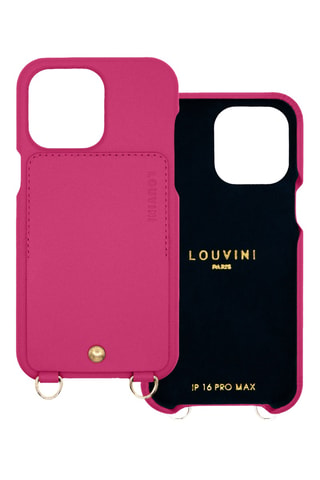 Coque en cuir iPhone 16 Pro Max - Fuchsia