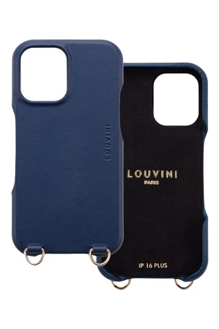 Coque MagSafe en cuir iPhone16 Plus - Bleu marine