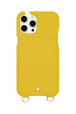 Coque en cuir iPhone 12 Pro Max - Jaune