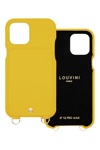Coque en cuir iPhone 12 Pro Max - Jaune