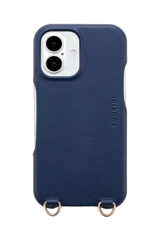 Coque MagSafe en cuir iPhone 16 - Bleu marine