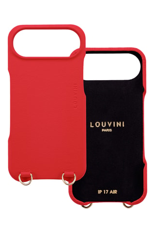 Coque en cuir iPhone 17 Air - Rouge