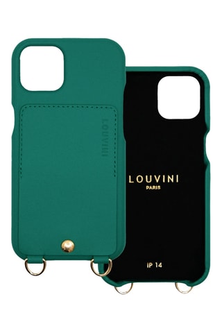 Coque en cuir iPhone 14 - Vert émeraude