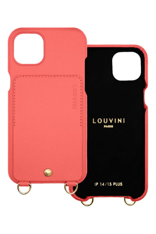 Coque en cuir iPhone 14 Plus/15 Plus - Rose