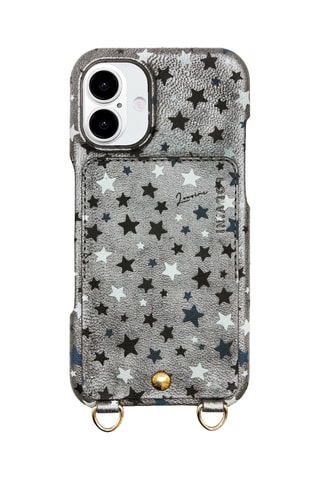 Coque en cuir iPhone 16 Pro Plus - Argenté