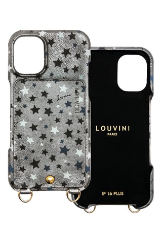 Coque en cuir iPhone 16 Pro Plus - Argenté