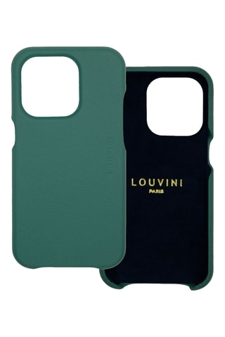 Coque MagSafe iPhone 15 Pro en cuir - Vert émeraude
