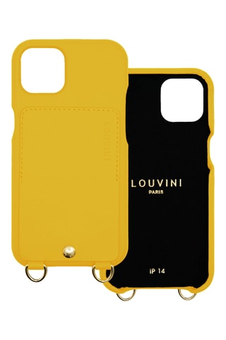 Coque iPhone 14 en cuir - Jaune