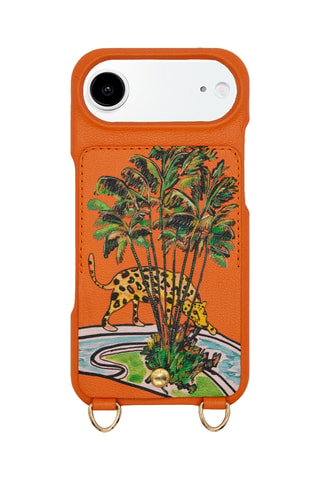 Coque en cuir iPhone 17 Air - Orange