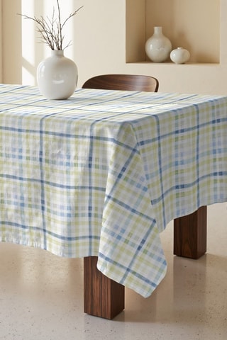 Nappe antitache - Blanc et bleu marine 