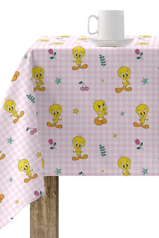 Nappe antitache Tweety Tom et Jerry - Rose