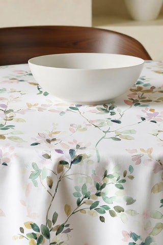 Nappe antitache ronde en coton biologique - Blanc et mauve