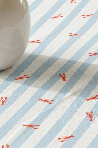Nappe antitache ronde - Ciel et blanc