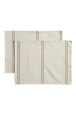 4 sets de table antitache en coton biologique - Beige - 35 x 50 cm