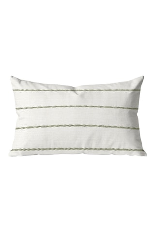 Housse de coussin - Vert olive et beige - 30 x 50 cm