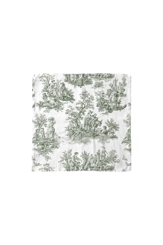 4 serviettes de table - Vert foncé et blanc