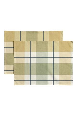 4 serviettes de table antitache - Jaune et vert olive