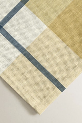 4 serviettes de table antitache - Jaune et vert olive