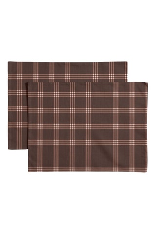 2 serviettes de table antitaches - Marron et beige