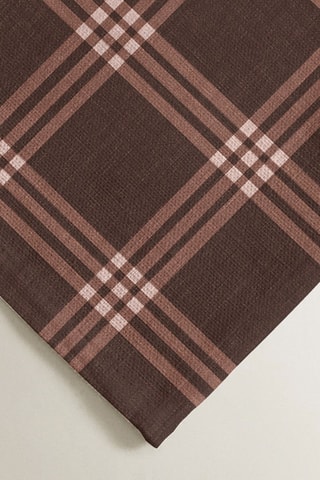 2 serviettes de table antitaches - Marron et beige