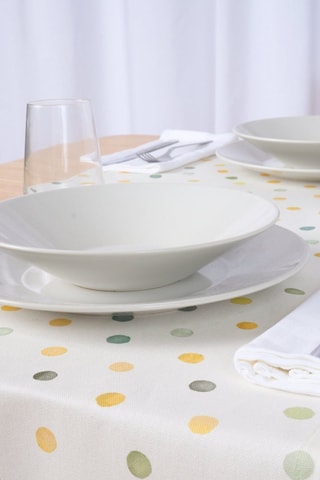 Chemin de table en coton biologique Bettina - Blanc - 150 x 50 cm