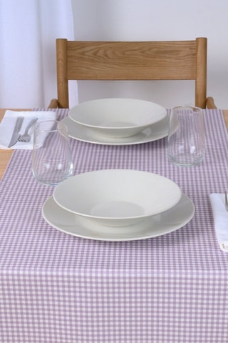 Chemin de table en coton biologique Ileana - Violet - 150 x 50 cm