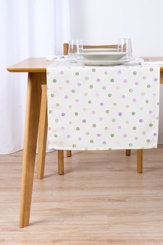 Chemin de table en coton biologique - Blanc - 150 x 50 cm
