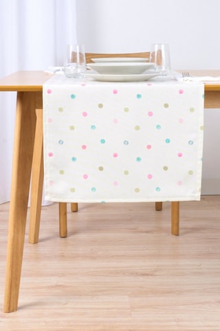 Chemin de table en coton biologique - Blanc - 150 x 50 cm