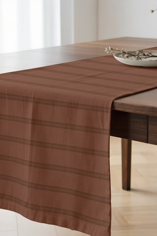 Chemin de table en coton biologique - Rouge brique - 50 x 150 cm