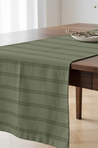 Chemin de table en coton biologique - Vert clair - 50 x 150 cm